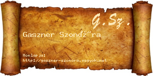 Gaszner Szonóra névjegykártya